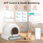 DOEL 65L Self-Cleaning Cat Litter Box App Control, ONLY Supports 2.4G WiFi w/Litter Mat&Trash Bags, Fit for Tofu & Mixed Litter - Image 4