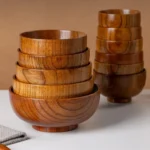 New Japanese Style Wooden Bowls Handmade Crafts Soup Bowls Food Containers Household Salad Bowls Kitchen Supplies