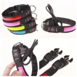 LED Dog Collar Adjustable USB Rechargeable 3 Modes Waterproof Nighttime Safety Reflective Leather Light-up Suitable For Pets - Image 5