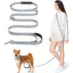Tivray Hands Free Dog Leash with Sponge Handle 8.5ft Versatile Crossbody Waist Leash with 3 Rings for Puppy Leash for Walking