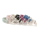 Pearl Pet Collar Artificial Pearls Rhinestone Dog Collar For Cat Necklace Wedding Party Pink Blue Green - Image 4