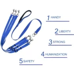 Durable 3-in-1 Nylon Dog Leash with Padded Handle for Outdoor Walking, Car Travel, Hiking and Camping - Three-Way Pet Leash - Image 4