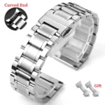 Curved End Stainless Steel Watch Strap for Longines Bracelet 14 16 18 19 20 21 22 23 24mm Band Butterfly Buckle Metal Wristband