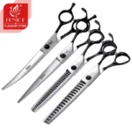 Fenice JP440C Steel Professional Pet Scissors Straight&Thinning&Curved Grooming Shears Tool Set - Image 2