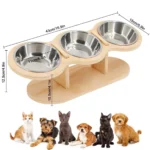For Cats & Small Dog Wooden Dog Bowl Pet Supplies Elevated Cat Dog Bowls 15 degrees Tilted Raised Cat Food Water Bowls Pet Bowls