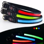 LED Dog Collar Adjustable USB Rechargeable 3 Modes Waterproof Nighttime Safety Reflective Leather Light-up Suitable For Pets - Image 3