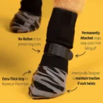 Outdoor Pet Dogs Breathable Socks Black Tie Anti-shedding Medium Large Dog Non-slip Socks Waterproof Dogs Shoes Pet Supplies - Image 3