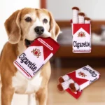Giggling Interactive Plush Dog Toy Cigarette Design Squeaky Chew Toy Funny Pet Gift for Small Medium Dogs