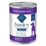Basics Grain Free Adult Wet Dog Food, Skin and Stomach Care, Turkey, 12.5oz Can