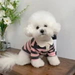 Summer Polo Shirt for Dogs Puppy Clothes Bichon Frise Chihuahua Stripe Dog Sweatshirt Dog Cooling Vest for Small and Medium Dogs - Image 3