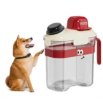Large capacity pet food bucket multi-layer sealed moisture-proof built-in measuring cup cartoon dog grain storage bucket