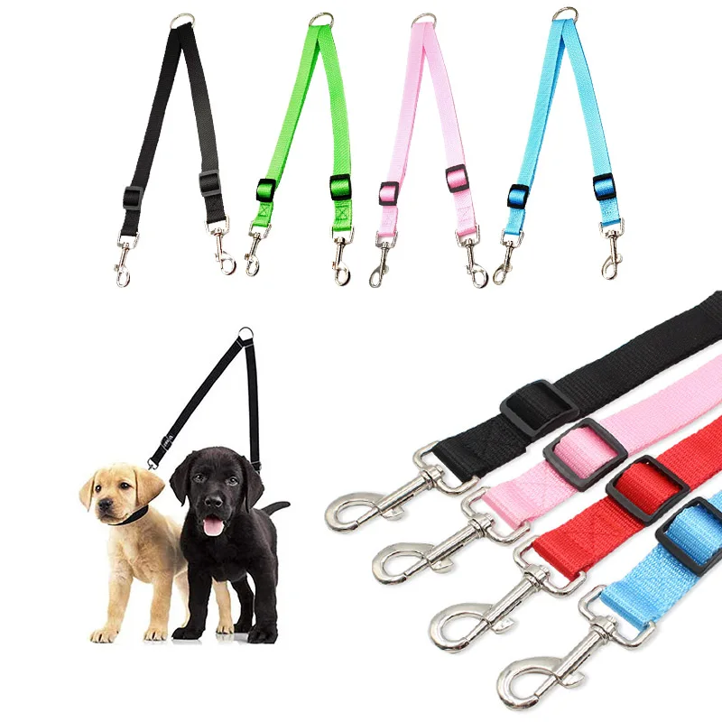 kf-Sd0ac8e9fd4b84765bf9e3451ea64b84aF Double Twin Dual Coupler Dog Leash Two in One Strong Nylon V Shape Adjustable Pet Dog Leash Colorful Two Ways 2 Dogs Pet Lead - Image 1