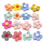 10/20pcs Flower Shape Dog Hair Bows Dog Bow Grooming Plaid Pure Mix Colors Cat Hair Bowknot Rubber Bands For Small Dogs Supplies - Image 3