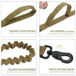 Tactical Bungee Dog Leash Quick Release Elastic Leash with 2 Control Handles Premium Quality Adjustable Four Colors - Image 5