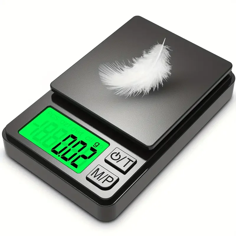 kf-Sd44c814affc146b8987b1b5de1c8e619c Precision Pocket Scale 1000g X 0.1g - Digital Gram, Food, Jewelry, Ounces/Grains Scale with Backlit LCD - Mini Scale for Travel - Image 1