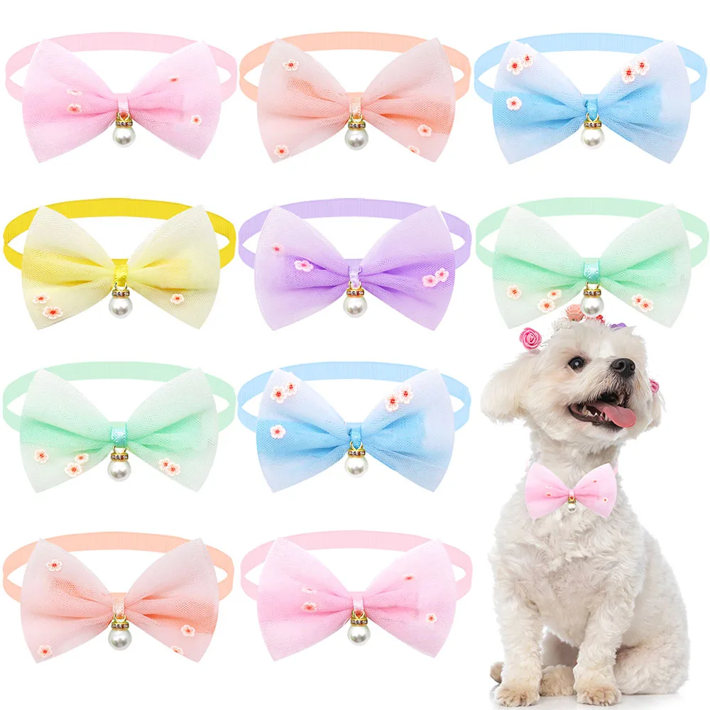 kf-Sd486cfbb973745bc882bf40e53bf141fI 50pcs Small Dog Bowties Neckties Cute Lace Pet Bows For Dogs Pets Bow Tie Collar Dog Grooming Accessories For Small Dogs - Image 1