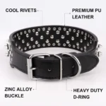 Spiked large dog collar For Medium Large Breeds L-3XL Pitbull Mastiff Boxer PU leather 4 colors big dog collar for large dog - Image 2