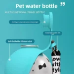 285ML Leak-Proof Feeder Dogs Bottle,Portable Dog Drinker 2-in-1 Stainless Steel Silicon Lightweight Travel Pet Supplies - Image 3