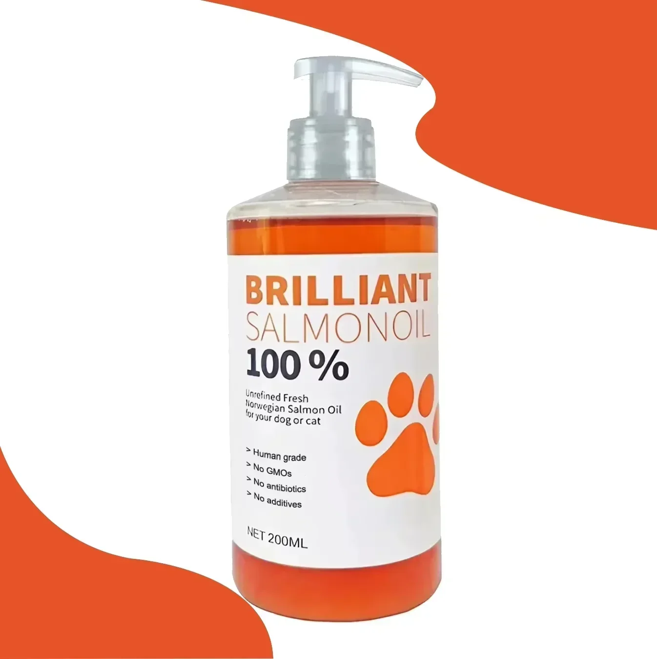 kf-Sd6597d6229794a958851355b6a8d6f344 Brand 200ml PET BRILLIANT Pure SALMON OIL Natural No Chemical Treatment 21 Omega Fatty Acids Nutritional Supplements for Dogs - Image 1