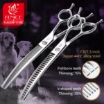 Fenice 7.0/7.5 inch Professional Dog Grooming Shears Curved Thinning Scissors for Dog Face Body Cutiing JP 440C High Quality - Image 2