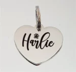 Heart design Butterfly Rose gold Stainless Steel heart pet ID tag Dog cat tag Laser engraved various colours & fonts - Image 2