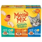Paté and Shreds Wet Cat Food Variety Pack, Seafood and Poultry Favorites, 2.75 Ounce Cup Pack of 12