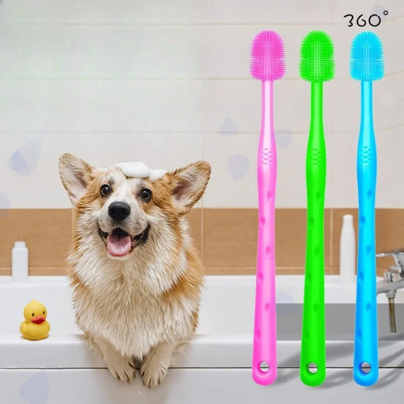 kf-Sda9e2c92516b43279cbc85be4603f29ey Toothbrush Silicone Dog Brush Pet Cat Toothbrush Small Dog Toothbrush Pet Teeth Cleaning Supplies - Image 1