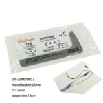 12pcs Absorbable Suture Thread Pet Dog Specific PGA 75CM 90CM CircleWith Needle 2/0 3/0 Teaching Demonstrations Exercises Use - Image 6