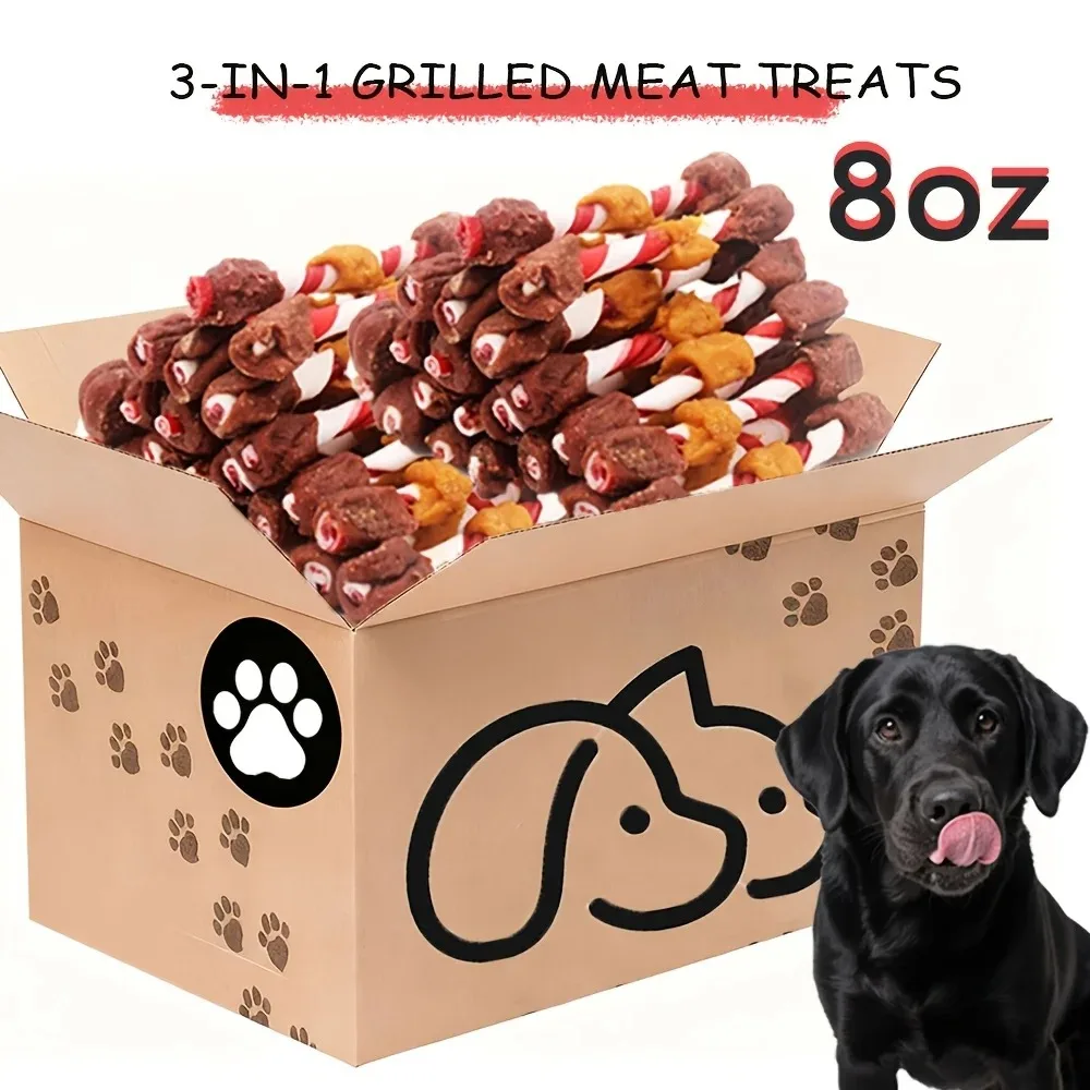 kf-Sdbd1b0b120f44d569bee8f3943515d57d Triple-Flavored Kabob, Dog Treats to A Rawhide-Free Chew Made with Real Chicken, Beef And Liver, Delicious Dog Chews - Image 1