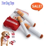 Giggling Interactive Plush Dog Toy Cigarette Design Squeaky Chew Toy Funny Pet Gift for Small Medium Dogs - Image 2