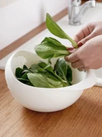 1/3pcs- Colander Rice Bowl Drain Basket Fruit Bowl Washing Drain Basket with Handle Washing Basket Home Kitchen Organizer - Image 5