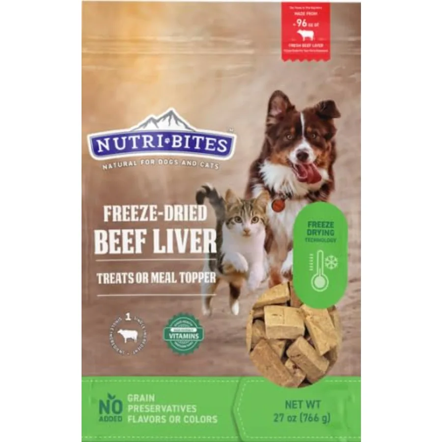 kf-Sdde0f04635b94350869267b9d9c7cd6eO Freeze Dried Beef Liver Dog and Cat Treats Healthy Pet Training Treats or Food Topper All Natural, Single Ingredient, High Prot - Image 1