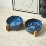 Japanese-style kiln ceramic pet cat bowl medium-sized dog puppy slow food anti-choking slow food bowl anti-overturning - Image 4