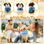 100Pcs Dog Bandanas Bulk Paw Print Dog Scarf Bibs Puppy Pet Bandanas with Captions Adjustable Washable Triangle Scarf for Pets - Image 6