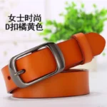 100cm 105cm 110cm 115cm Men Women Genuine Leather Belt Pure Color Red Belts Top Quality Jeans Casual All Match Pin Buckle 2025 - Image 4