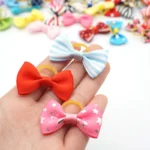 100 Pieces Pet Hair Accessories Elastic Rubber Band Dog Hair Bows 121 Colors Cute Ribbon Hair Clips for Yorkshire And Other Dogs - Image 3