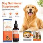 Dog Yeast Infection Relief Liquid Drops Supplement for Skin Health and Immune Support Dark Glass Dropper Bottle