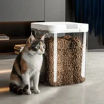 Moisture-Proof Pet Food Storage Container Large Capacity Insect Proof Dog Food Sealed Barrel Transparent Flip Cover