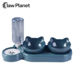 Pet Cat Bowl Automatic Feeder Water Dispenser Dog Cat Food Bowl with Drinking Raised Stand Double Dish Bowls for Cats Dogs Pet