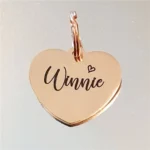 Heart design Butterfly Rose gold Stainless Steel heart pet ID tag Dog cat tag Laser engraved various colours & fonts