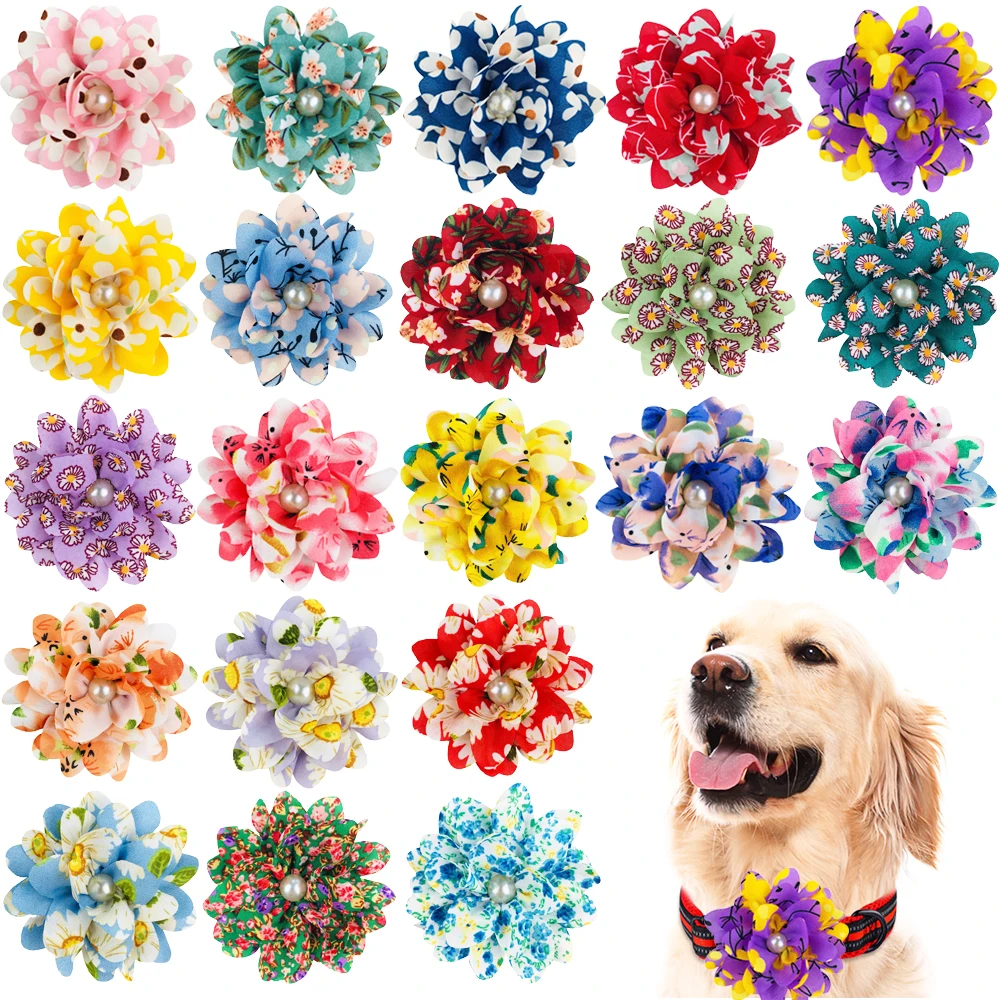 kf-Sedd02ed79bcb44e495a1a5a6828e0ac5q 50/100pcs Big Flower-Collar Dog Flower Collar Remove Dog Bowtie Collar Accessories Pets Bow Ties Collar For Small-Large Dogs - Image 1