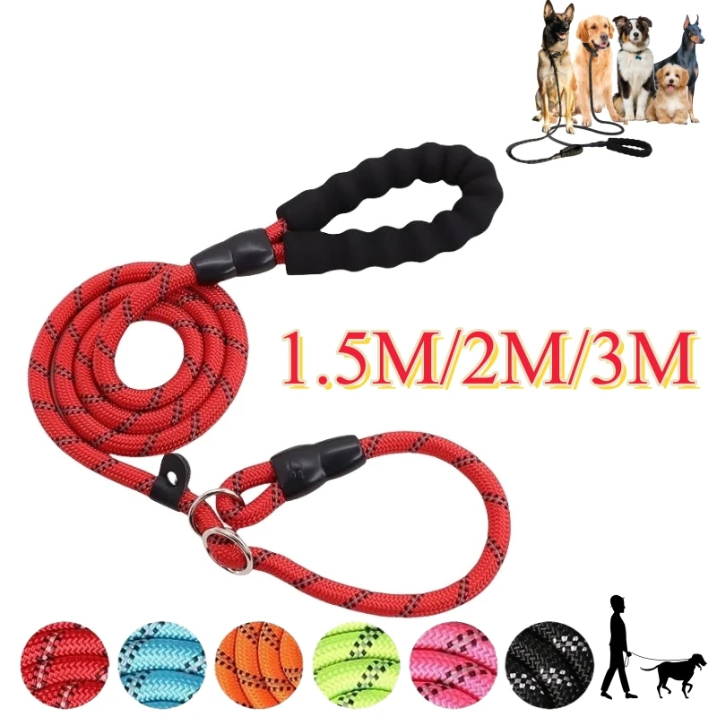 kf-See9327cf8d1249c4b5390337ede7aff8w 1.5M/2M/3M Nylon Dog Leash for Walk the Dog Strong Leash for Dogs Pet Supplies Small Medium Large Dog Chain Pull Rope Chihuahua - Image 1