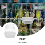 Bird Bath Cage Covered Semi Transparent Detachable Easy Small Birds Canary Parrot Bath Shower Bathing Bowl - Image 5