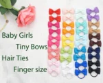 20/40Pieces 2 Inch Baby Girls Hair Bows Elastic Ties Grosgrain Ribbon Bow With Rubber Band Ponytail Holders Hair Accessories - Image 5