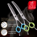 Fenice 7.0/7.5 inch Professional Dog Grooming Shears Curved Thinning Scissors for Dog Face Body Cutiing JP 440C High Quality - Image 8