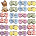 20pcs Small Dog Hair Bows Pet Dog Hair Accessories Bows Cat Bows with Rubber Bands for Small Dogs Yorkshire Hair Decorate - Image 3