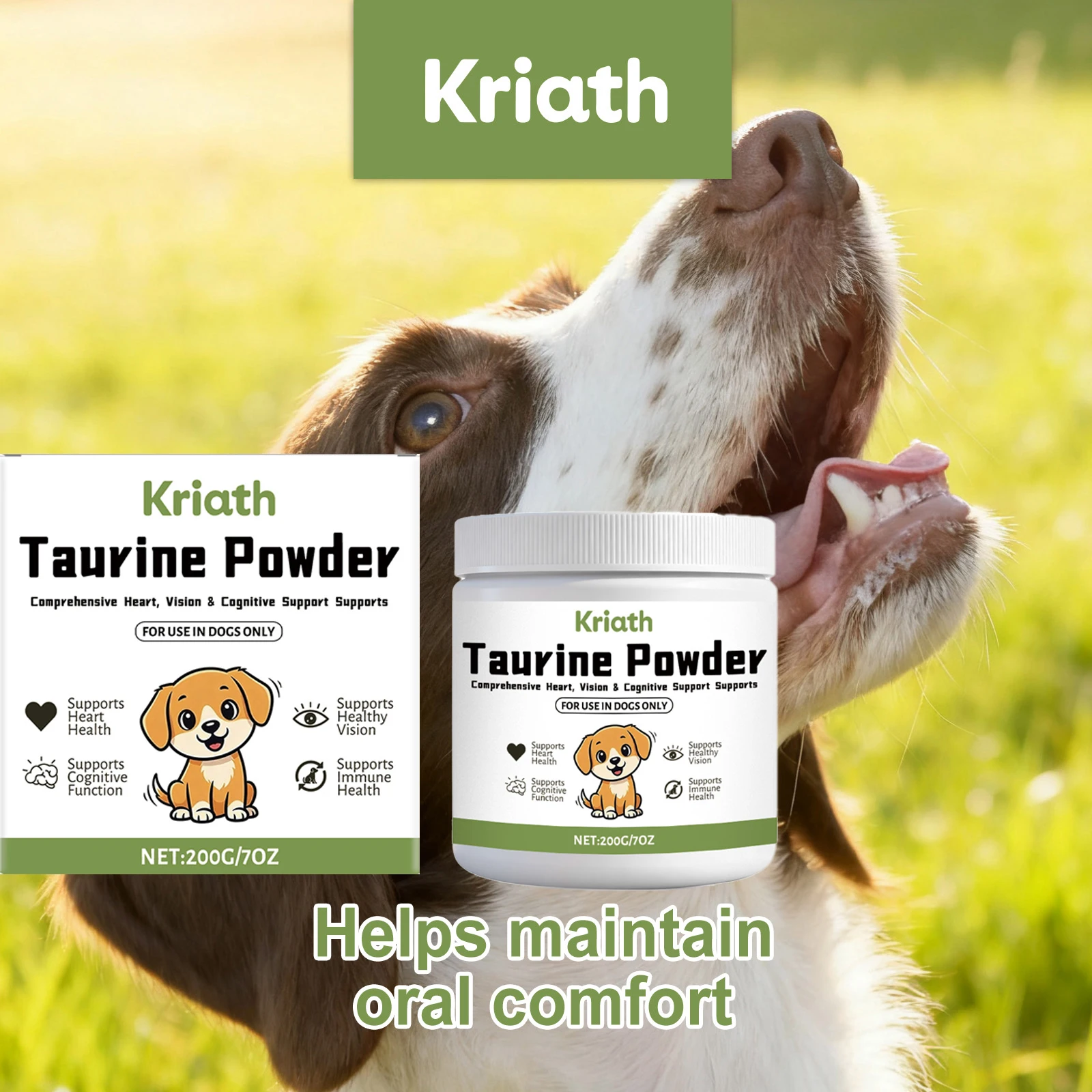 kf-Sf71e1aa623f244408f1c35b940c307446 Pet Taurine Powder Support Heart Wellness Maintain Normal Vision Function Enhance Hair Radiance Dog Daily Nutrients Supplement - Image 1