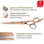 Fenice JP440C Pet Grooming Equipment Scissors Set 7/7.5/8 Inch Straight Curved Thinner Chunker Shears for Canine hairdresser - Image 5
