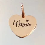 Heart design Butterfly Rose gold Stainless Steel heart pet ID tag Dog cat tag Laser engraved various colours & fonts - Image 3