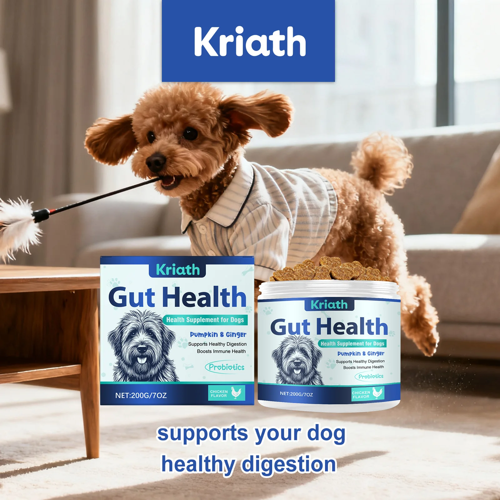 kf-Sf9295d98758545c197d3d20bf9046a0ea 200g Dog Body Care Soft Granules-Protect Pet Health Aid Digestion Enhance Nutrient Absorption Balance Gut Flora Pet Comfort Care - Image 1